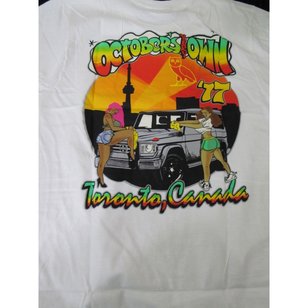 OVO October Very Own Caribana White‎ Multi-color  Logo Owl T-Shirt Size S